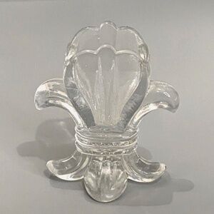 Vintage Fleur De Li Pressed Glass Toothpick Holder 4" Tall